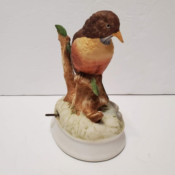 Vintage Gorham Porcelain Red Robin Bird Figurine Music Box Made in Japan Pottery - Picture 4 of 8